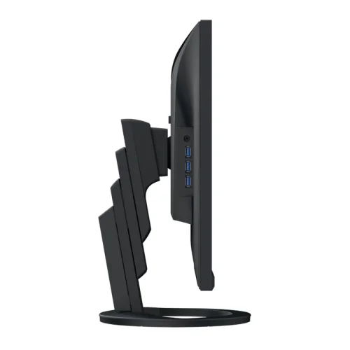 Monitor Eizo FlexScan EV2720S czarny – widok z boku z trzema portami USB i gniazdem audio.