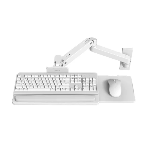 Biały uchwyt ścienny na klawiaturę i mysz Ergotron LX Pro – ergonomiczne ramię do oszczędności miejsca i wygodnej pracy.