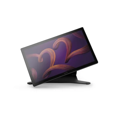 Wacom Cintiq Pro 22 prezentuje wygodny kąt pracy oraz stabilną podstawę. To świetny wybór dla twórców potrzebujących dużego ekranu.