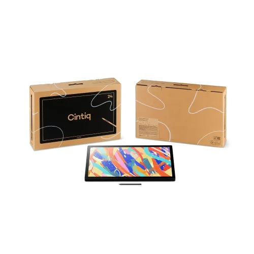 Zestaw Wacom Cintiq 24 obejmuje tablet piórkowy z ekranem, piórko Pro Pen 3 oraz komplet kabli. To pełny pakiet gotowy do pracy od pierwszej chwili.
