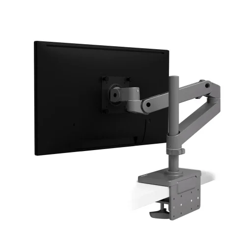 Uchwyt do monitora na biurko LX Pro montowany do krawędzi zapewnia stabilne i bezpieczne mocowanie.