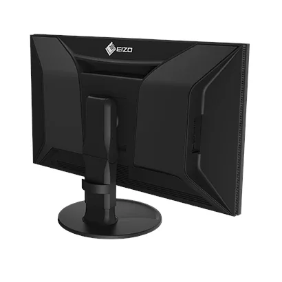 Tył monitora Eizo ColorEdge CG3100X z ergonomiczną podstawą. Solidna konstrukcja zaprojektowana do długiej pracy w studiu filmowym i fotograficznym.