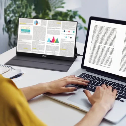 Mobile Pixels Fold Full HD jako dodatkowy monitor do laptopa, nauki, dokumentów i pracy mobilnej.