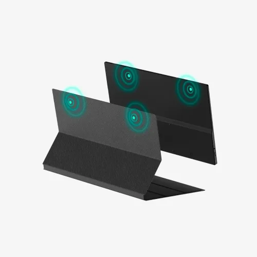 Etui magnetyczne Mobile Pixels Fold Full HD chroni monitor i działa jako podstawka podczas pracy.
