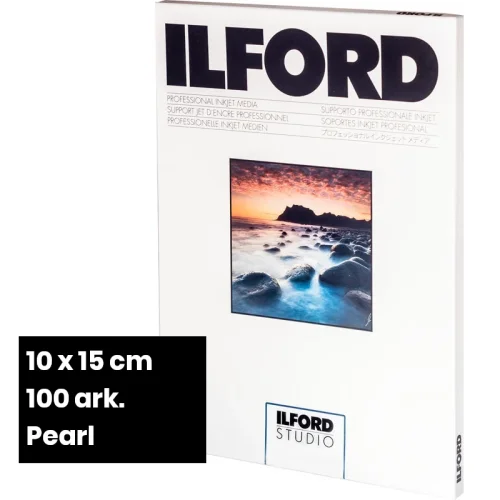 Ilford Studio Pearl 10x15 cm 100 arkuszy – perłowy papier fotograficzny RC 250 g/m² do drukarek atramentowych, do klasycznych odbitek zdjęciowych.