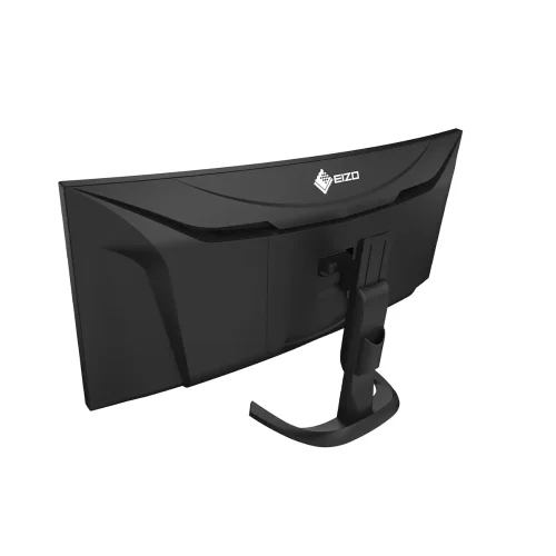 Czarny EIZO FlexScan EV3851X pokazany od tyłu pod kątem.