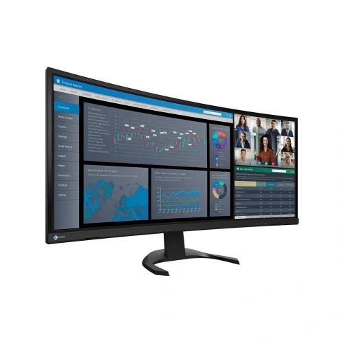Monitor EIZO FlexScan EV3851X ultrawide w czarnej wersji.