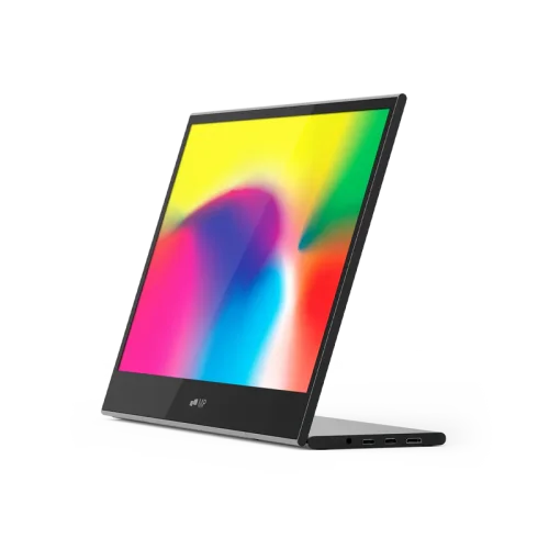 Mobile Pixels Glance 16 przenośny monitor Full HD z kolorowym ekranem, złączami USB-C i regulowaną podstawką.