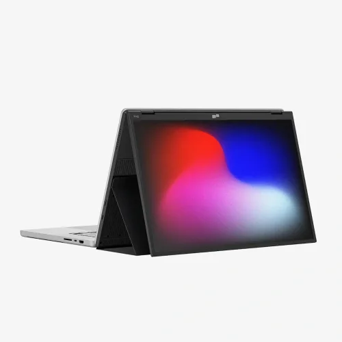 Mobile Pixels Duex Float 2 Pro w trybie wolnostojącym z wbudowaną podstawką i ekranem 16" 2.5K