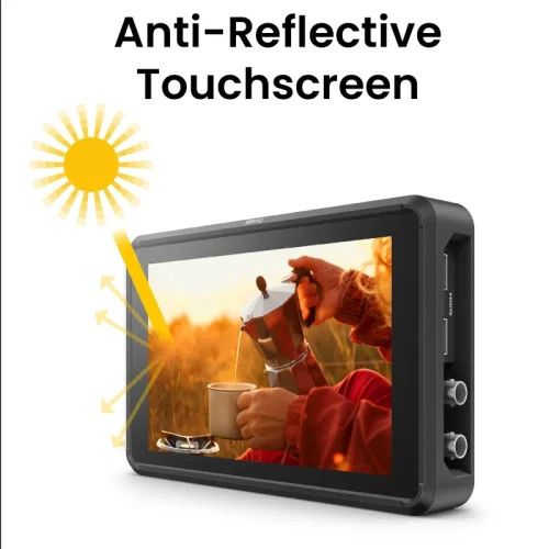 Ekran dotykowy BenQ PVS7 z powłoką antyrefleksyjną do podglądu obrazu podczas filmowania w jasnym świetle