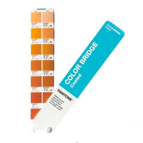 Konwersja Pantone na CMYK w Pantone Color Bridge Coated, próbki kolorów Solid i najbliższych odpowiedników procesowych.