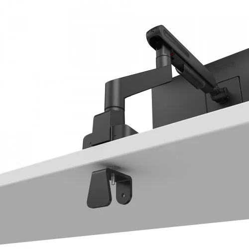BenQ BSL01, uchwyt do monitora zamontowany przez przepust w blacie jako alternatywa dla mocowania zaciskiem.