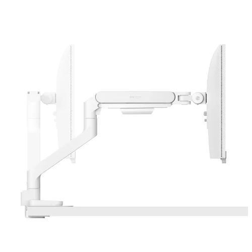 Wysięg ramienia BenQ BSH02 do 568 mm. Biały uchwyt do monitora umożliwia przybliżenie ekranu do użytkownika lub odsunięcie go nad biurkiem.