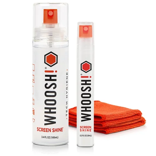 WHOOSH! Duo 100 + 8 ml – zestaw płynów do ekranów i dwie mikrofibry