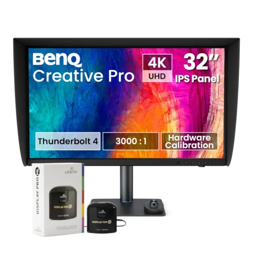 Monitor BenQ PV3250U z kalibratorem Calibrite Display Pro HL w zestawie.