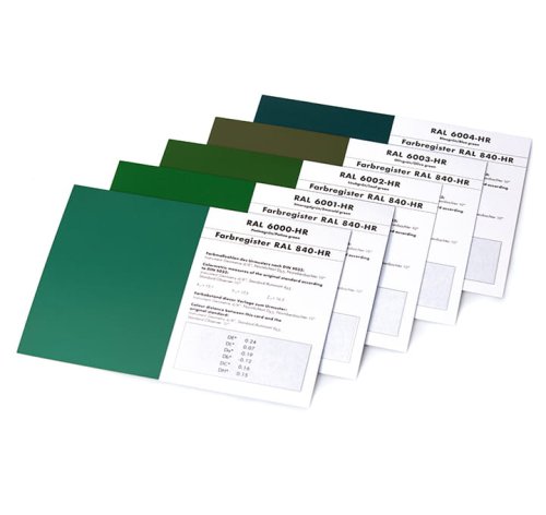 Pojedyncza karta RAL 840 HR – pół matowe wykończenie
