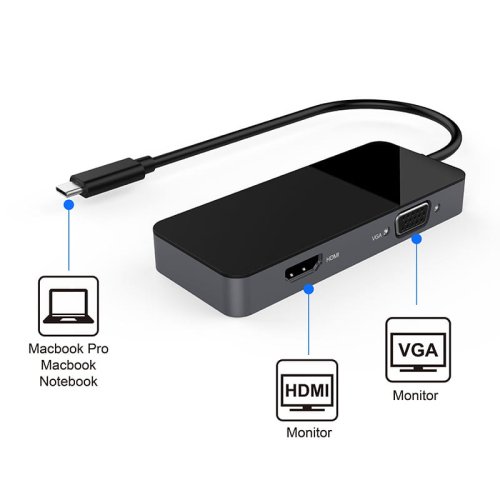 LMP USB-C Dual Adapter | 2 porty HDMI oraz VGA