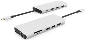 eSTUFF USB-C Triple - stacja dokująca | 12 portów
