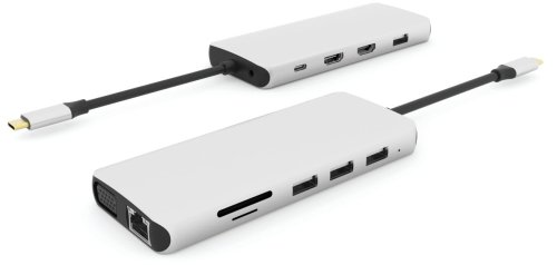 eSTUFF USB-C Triple - stacja dokująca | 12 portów