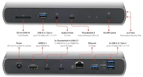 LMP ThunderDock - stacja dokująca | 8K | 10 portów | Thunderbolt 4