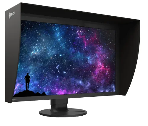 EIZO CG2700S – ukośny widok monitora z kolorowym obrazem