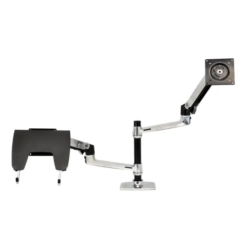 Ergotron LX Dual Stacking Arm - uchwyt biurkowy na 2 monitory lub 1 monitor i laptop (polerowane aluminium)