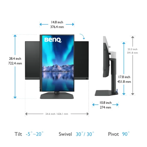 BenQ SW272Q wymiary