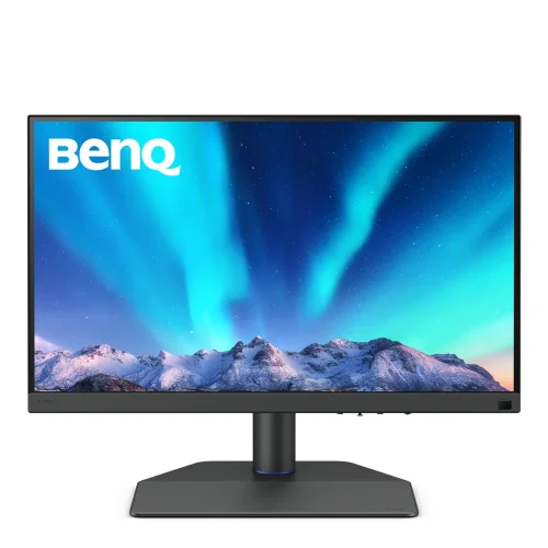 Monitor BenQ SW272Q z przodu bez kaptura