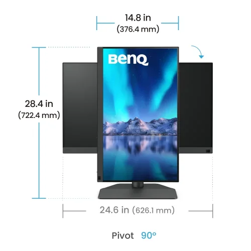 Monitor BENQ SW242Q - pivot | powłoka antyrefleksyjna