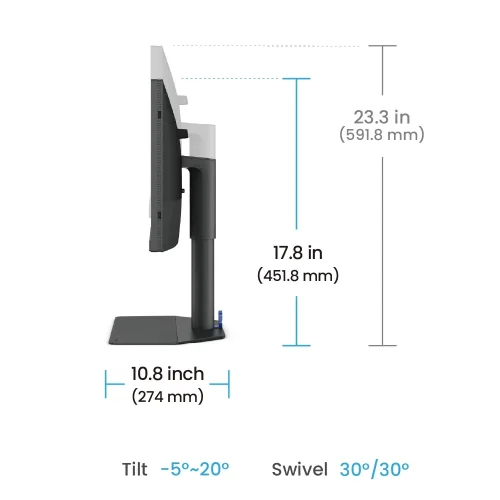 Monitor BENQ SW242Q - szeroki zakres regulacji