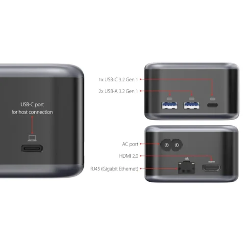 LMP USB-C PowerDock - stacja dokująca | 4K | 5 portów | 100W | czarny