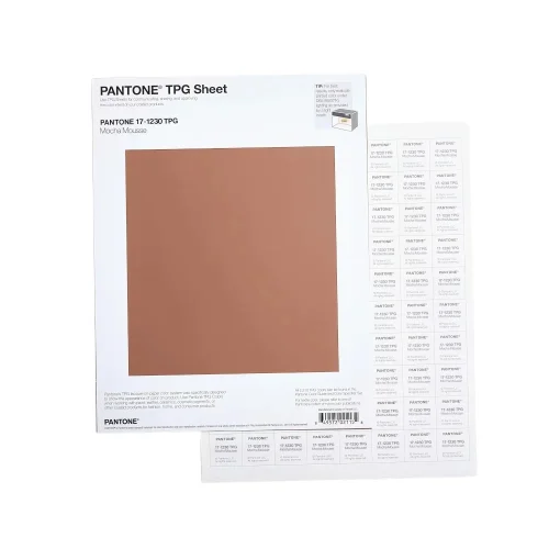 PANTONE TPG Sheet | Kolor Roku 17-1230 Mocha Mousse - próbka na papierze