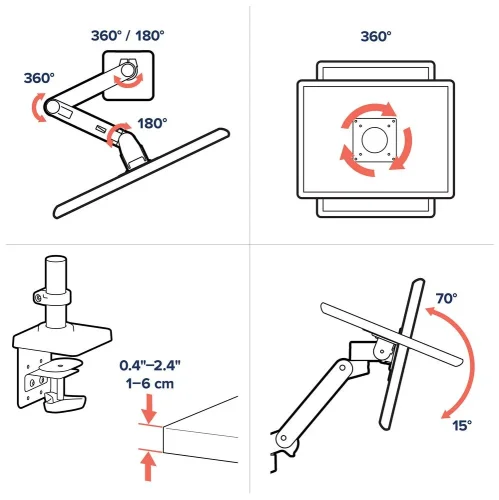 Ergotron LX Pro Desk Monitor Arm - uchwyt do monitora na biurko (czarny)