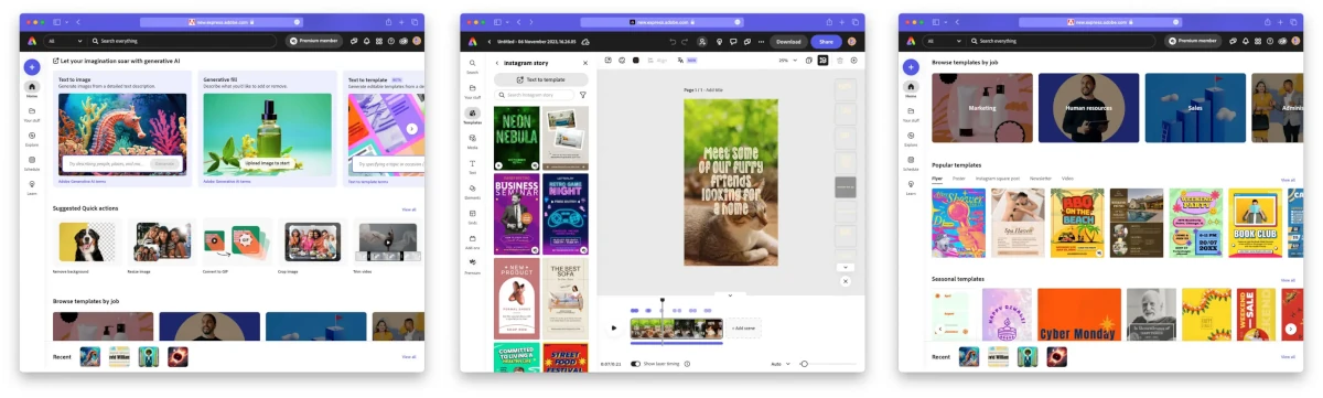 Adobe Express aplikacja webowa