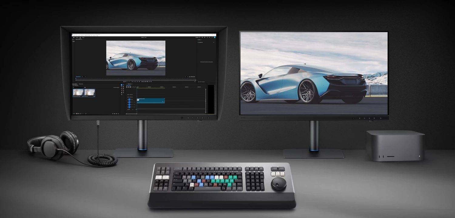 BenQ PV3250U jako monitor do montażu wideo w stanowisku Mac
