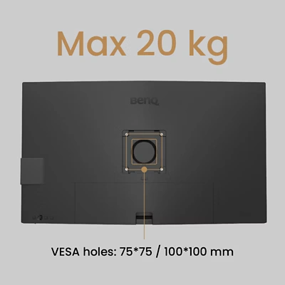 Kompatybilność uchwytu BenQ BSH01 z monitorami do 20 kg i VESA 75 × 75 lub 100 × 100 mm