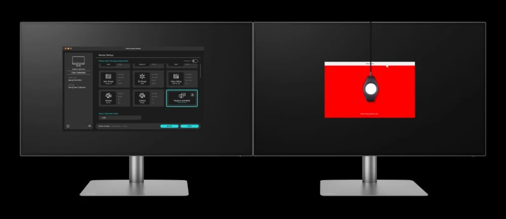 Kalibracja dwóch monitorów BenQ podpiętych do tego samego komputera