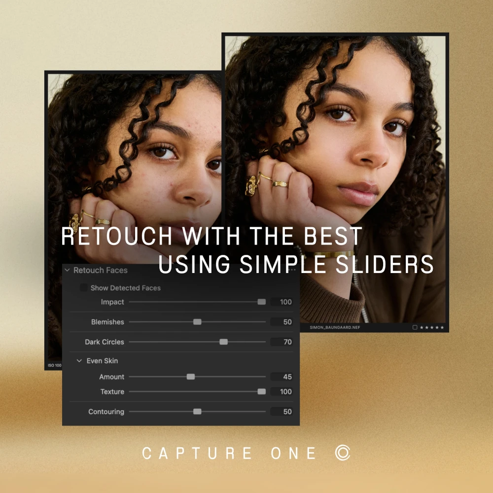 Retusz portretów w Capture One z użyciem prostych suwaków AI