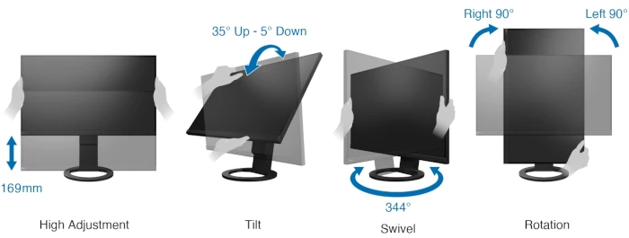 Eizo EV2720S biały regulacja wysokości pochylenia obrotu i pivot
