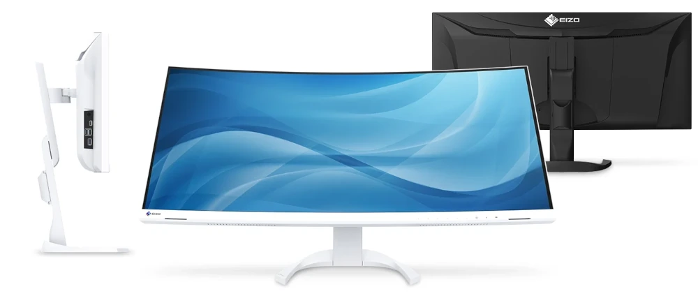 EIZO EV3451X-WT i EV3451X-BK w wersji białej oraz czarnej z zakrzywionym ekranem ultrawide.