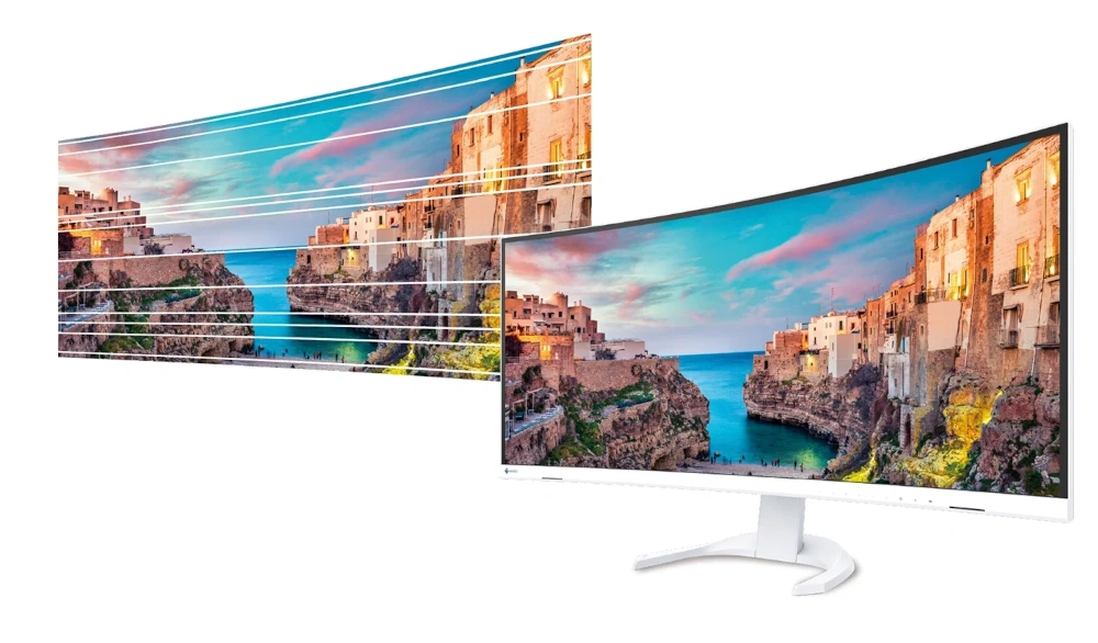 EIZO EV3851X-WT ogranicza migotanie obrazu i poprawia komfort pracy przy monitorze.