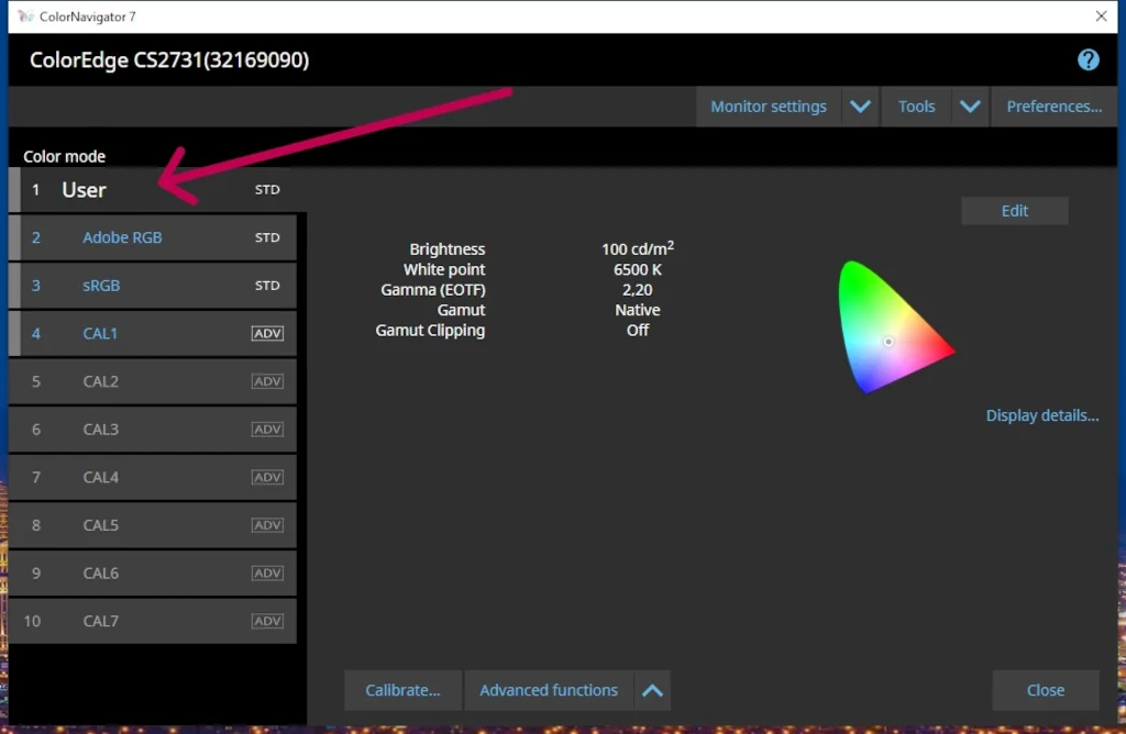 kalibracja monitora eizo colornaviagtor krok 1