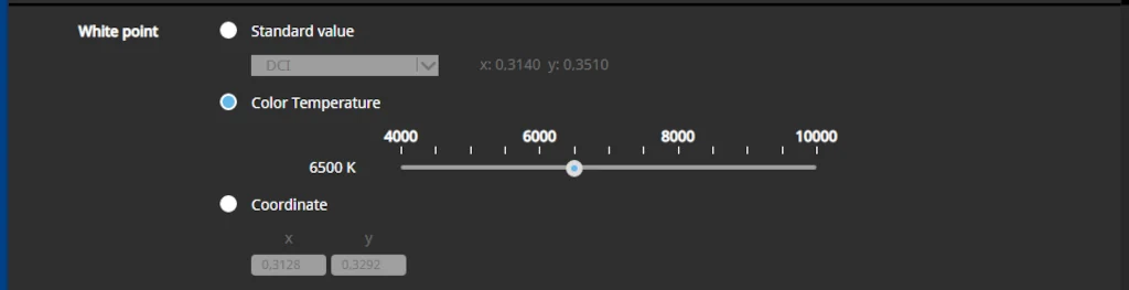 Ustawienie punktu bieli