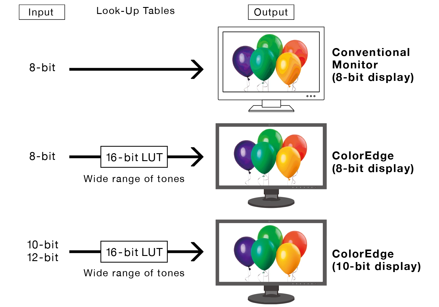 16-bitowa LUT i 10-bitowe wyświetlanie monitora EIZO ColorEdge CS2740