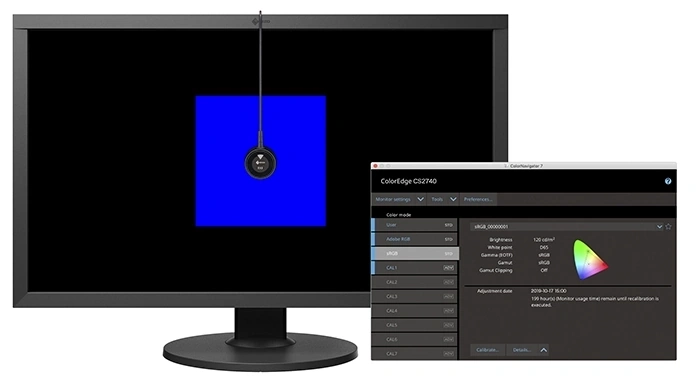 Sprzętowa kalibracja EIZO CS2740 w programie ColorNavigator 7