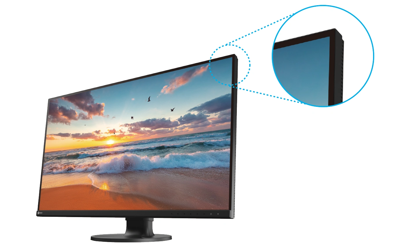 Trójstronna bezramkowa konstrukcja monitora EIZO ColorEdge CS3200X