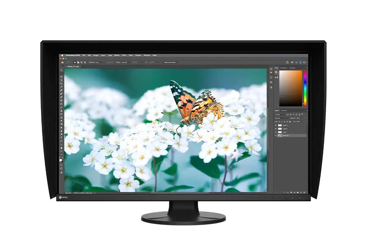 EIZO CS3200X podczas pracy z fotografią w programie graficznym