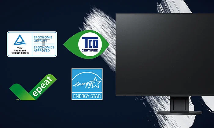 Certyfikaty TCO, EPEAT, ENERGY STAR i ergonomii monitorów EIZO FlexScan.