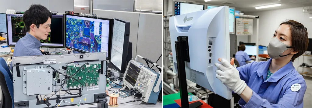 kontrola jakości monitorów EIZO w fabryce