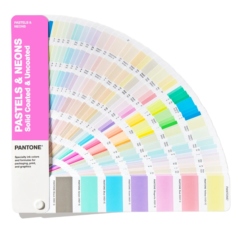 Pantone Pastels and Neons Guide z kolorami pastelowymi, neonowymi i fluorescencyjnymi